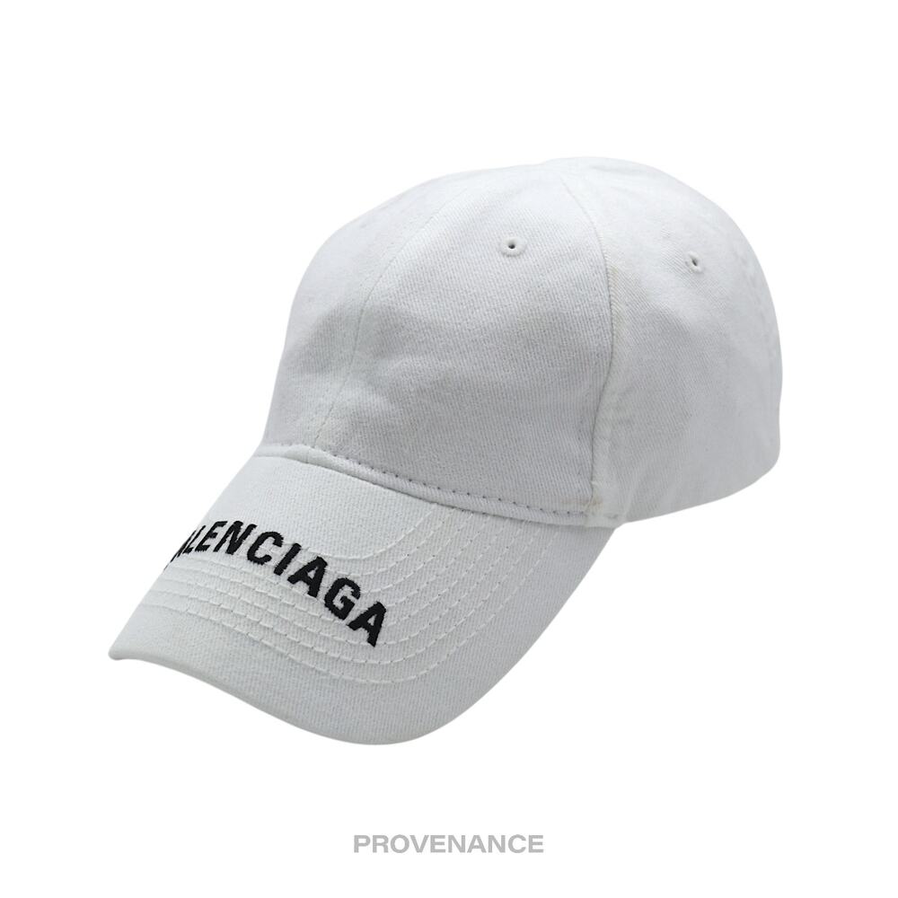 🔴 Balenciaga Embroidered Logo Cap Hat - White - Picture 2 of 10